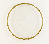 13 pouces clair mariage or perle assiettes en verre chargeur assiettes ensemble pour la décoration de mariage