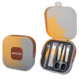 Manicure <b>Set</b> Carbon Steel Portable <b>Nail</b> Care Kit For Home And Dormitory Use With Anti Splash Design - Product Image 5