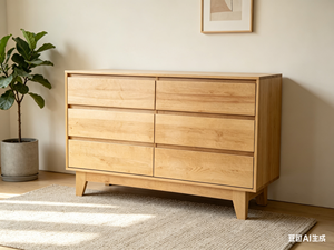 Cassettiera in Legno di Rovere Bianco per <span class=keywords><strong>Camera</strong></span> da Letto, Contenitore con Cassetti, Organizzatore per Cassetti - Product Image 1