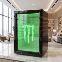 Mini-réfrigérateur à bar LED le plus vendu, porte en verre personnalisée, compresseur mécanique, mini-réfrigérateur pour boissons froides