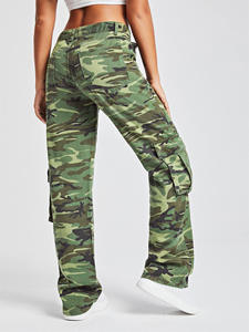 <span class=keywords><strong>Pantaloni</strong></span> dritti mimetici larghi da donna con cerniera a metà vita Casual <span class=keywords><strong>pantaloni</strong></span> Cargo per il mercato europeo americano - Product Image 4
