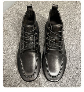 Chaussures montantes haut de gamme en cuir de cheval pour hommes, mocassins de style anglais pour hommes, bottes de travail en cuir souple à semelle souple pour hommes - Product Image 6