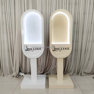 FURUN <strong>Wedding</strong> Phone Booth with LED Light Beige Audio <strong>Guestbook</strong> Stand White Telephone Booth <strong>for</strong> <strong>Wedding</strong> Decoration - Product Image 1