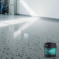 Revêtement de sol époxy auto-nivelant imperméable à haute performance pour entrepôts, effet marbre liquide, couleur sable