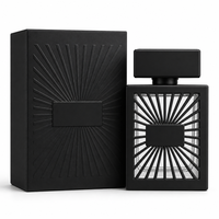 Flacon de parfum vide personnalisé en verre 100 ml, design treillis noir mat, flacon atomiseur rechargeable, vente en gros, logo personnalisé OEM