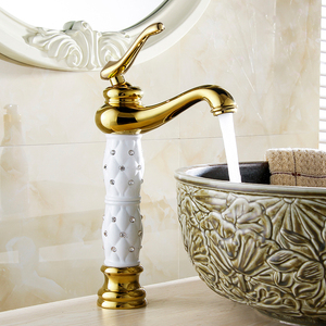 Robinet de lavabo Euro Gold à trou unique 814K, robinet de lavabo haut de gamme à montage sur pont, robinet de lavabo en laiton à poignée unique - Product Image 2