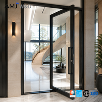 Porte d'entrée pivotante surdimensionnée de luxe pour villa en Arabie Saoudite et aux Émirats arabes unis, en aluminium avec isolation thermique et verre