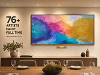 Art mural abstrait coloré à double spirale en bas-relief, fait main, texturé épais, pour hôtel, salle à manger privée, mur d'accentuation, personnalisable OEM