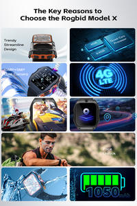 Eraysun-Montre intelligente avec carte SIM Hombre 4G, Rogbid, modèle X, 4 Go + 128 Go, <span class=keywords><strong>Android</strong></span>, étanche IP68, 1050mAh13MP, caméra avec GPS - Product Image 3