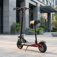 Trottinette électrique pliable de 10 pouces en alliage d'aluminium avec double suspension et siège, trottinette électrique pour adultes, déplacements urbains