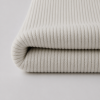 Tissu en maille côtelée 3x3, 96% coton, 4% élasthanne, 120 cm, 300 g/m², élastique, respirant, anti-rétrécissement, absorption d'humidité, col de vêtement