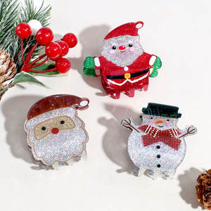 Nouvelle Pince à Cheveux Classique en Acrylique, Accessoire de Noël Père Noël, Pinces à Cheveux Personnalisées - Product Image 2