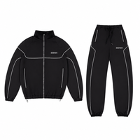 Toptan Erkek Retro Atletik Eşofman Takımı Vintage 90'lar Stili Spor Giyim OEM ODM Özelleştirilebilir Dik Yaka Koşu Eşofmanları
