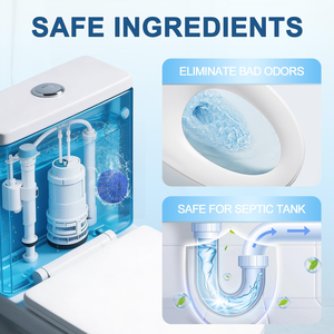 Bloc nettoyant WC bleu solide de haute qualité, désodorisant et assainissant pour toilettes, avec javel - Product Image 4