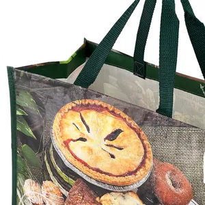 Trendy Repurposed Laminated Grocery Backpacks PP Nonwoven Shopping Bag For Restaurants