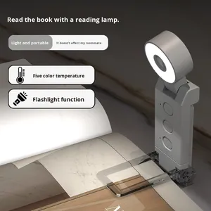 Lampe de lecture <span class=keywords><strong>à</strong></span> clipser sur anneau LED rechargeable par USB, 3 modes de couleur, intensité réglable, protection des yeux, pour <span class=keywords><strong>liseuse</strong></span> électronique, lit, voyage, étude, cadeau - Product Image 2