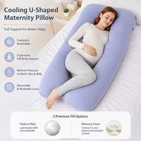 Oreiller de maternité portable en forme de U pour la grossesse, en coton PP et mousse à mémoire de forme, ergonomique, pour le soutien corporel, idéal pour les voyages, OEM