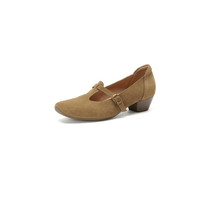 Chaussures Mary Jane pour femmes, talons compensés, confortables, respirantes, dessus en cuir véritable, sangle à boucle, tendance de la mode