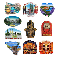 Aimants de réfrigérateur 3D Europe Bosnie-Herzégovine, souvenirs touristiques, artisanat, cadeaux