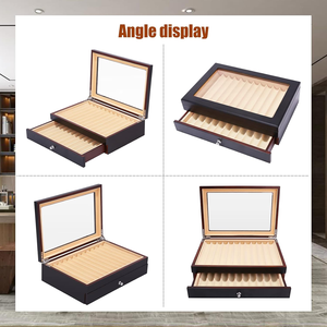 JUNJI Caja de Exhibición de Bolígrafos de Madera Caja Organizadora de Almacenamiento de Bolígrafos, Estuche Colector de Pluma <span class=keywords><strong>Estilográfica</strong></span> con 23 Ranuras, 2 Capas - Product Image 4