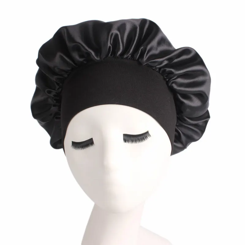 Hot Selling Custom Luxury Satin Night Caps Hat Silk Sleeping Cap Head Cover Bonnet Satin Hair Wraps Silk Bonnet