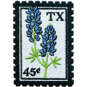 แผ่นปักลาย Texas Bluebonnet ขนาด 3 นิ้ว แบบรีดติดหรือเย็บติด สำหรับตกแต่งกระเป๋าเดินทาง ทำจากผ้าสักหลาดไม่ทอ - Product Image 1
