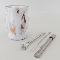 Ensemble de tasses en acier inoxydable à Double paroi 8 Oz, gourde à thé, calebasse, style brésilien, Top des ventes 2022