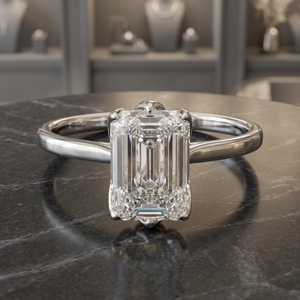 IGI Certified <b>Emerald</b> Cut Lab Grown Diamond Solitaire Engagement <b>Ring</b> 10K 14K 18K Gold 925 935 <b>Silver</b> Fine Jewelry - Product Image 1