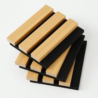 Panneaux muraux acoustiques en bois à lattes, panneaux insonorisants en fibre de polyester pour cinéma maison, bureau et studio