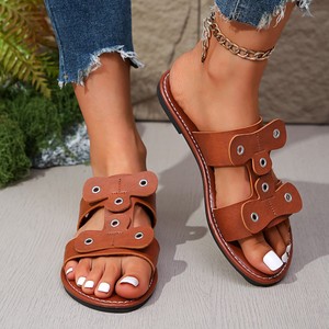 ashion New Slippers Womens Fashionable Thick Sole <b>Sandals</b>-Word With Open Toe Non-slip Women-Word Cool916 - Product Image 1