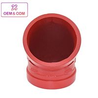 Coude rainuré en fonte ductile RAL3000/Peinture bleue 2"-12" 300 PSI pour la protection incendie, homologué FM CE