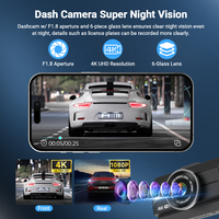 Caméra embarquée 4K de 3 pouces avec WiFi GPS, DVR de voiture double objectif Full HD avec 170° °   Vision nocturne grand angle pour l'enregistrement de conduite, CE FCC RoHS