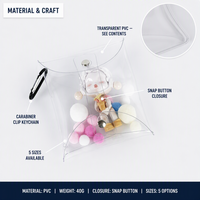 Prix usine Transparent Mini PVC porte-monnaie avec bouton-pression porte-clés petit portefeuille et carré porte-carte pochette sac