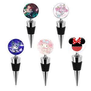 Tapón de Botella de Cristal con Diseño de Dibujos Animados, Tapón Divertido Desmontable de Mickey Mouse para Botellas de Vino y Champán - Product Image 1