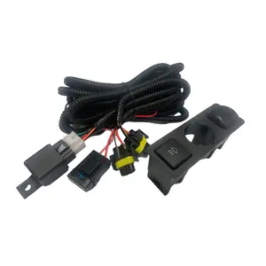 12v farol de lâmpada para névoa, interruptor de luz com botão de fio e relé para chevrolet corsa montanha meriva