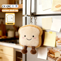 OEM ODM Personnalisé Porte-clés en peluche alimentaire fait main, Poupée en peluche Breadman, Boîte mystère, Pendentif, Breloque de sac, Cadeau, Peluches en forme de pain