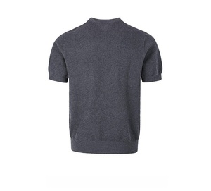 Camiseta Henley Gris de Punto para Hombre, Viscosa y Rayón, Corte Ajustado, Manga Corta, Estilo Veraniego, Vintage, Estilo <span class=keywords><strong>Old</strong></span> Money - Product Image 2