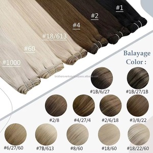 Extensions de cheveux indiens russes Remy vierges alignées sur les cuticules 100% Texture droite - Product Image 2