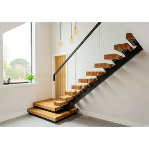 विला के लिए सीबीएममार्ट इनडोर औद्योगिक फ्लोटिंग ठोस लकड़ी की सीढ़ी सीढ़ियाँ सड़क प्रणाली