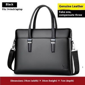 CECILIA <span class=keywords><strong>KIRAN</strong></span> Borsa a Tracolla Morbida da Uomo in Vera Pelle, Borsa da Lavoro per Documenti Ufficiali, Nuovo Stile Impermeabile con Cerniera - Product Image 5