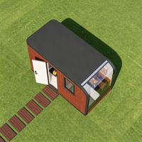 Module de vie modulaire de luxe en bois grainé, bureau mobile préfabriqué entièrement meublé pour location Airbnb haut de gamme