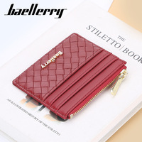 Baellerry sarung kartu kulit wanita, dompet minimalis mewah olahraga RFID dengan tempat kartu saku ramping untuk penggunaan kredit