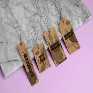 Étiquettes en papier pour vêtements et chaussures avec fenêtre de prix imprimée et attache à chaîne à billes pour affichage en magasin - Product Image 6