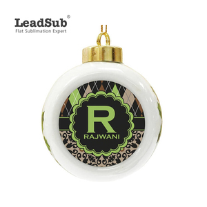 Leadsub blanco suave superior superficie colgante de cerámica de la sublimación en blanco de porcelana adornos bola - Product Image 6