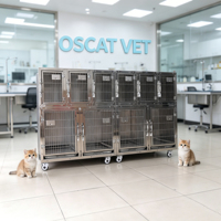 Cage d'assemblage à 10 portes OSCAT Vet – Équipement vétérinaire durable et écologique pour cliniques