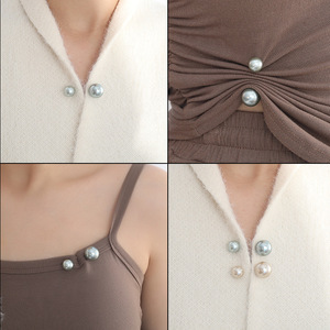 Broche anti-exposition à collier de perles, épingle de sûreté créative style coréen, petite pièce d'insertion pour la modification de vêtements et de jupes - Product Image 1