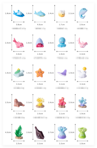 미니어처 요정 레진 동물 조각상-손으로 그린 바다 별, 상어, 소라게 등 - Product Image 2