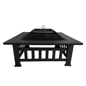 Accessori da Giardino: Tavolo da Esterno con Struttura KD, Caminetto Quadrato in Acciaio al Carbonio per Bruciare <span class=keywords><strong>Legna</strong></span> - Product Image 5