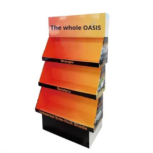 Miễn Phí Thiết Kế Tùy Biến Tầng Hiển Thị Kệ Siêu Thị Sàn Đứng Xe Gắn Công Cụ Giấy Kệ Hiển Thị Kệ - Product Image 1