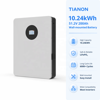 Batterie solaire hybride murale 10,24 kWh 51,2 V 200 Ah pour la maison, avec fonction de sauvegarde pour les systèmes résidentiels hors réseau (CAN)